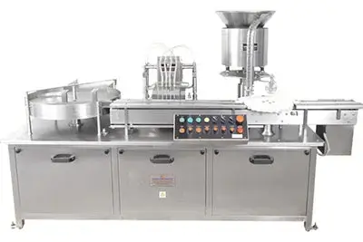 Automatic liquid vial filling rubber stoppering machines